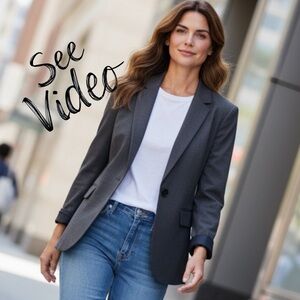 👛(ANY 2/$50) Vintage TAHARI 2 Button Jacket Imitation Flap Pockets Black Cuffs